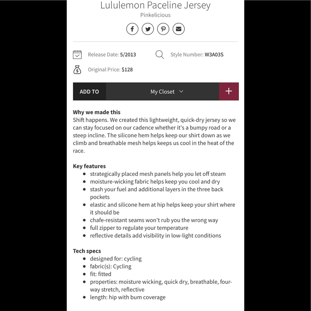 💕LULULEMON PACELINE JERSEY-PINKELICIOUS,12💕 - Picture 12 of 16